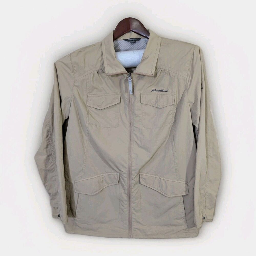 Eddie Bauer Travex Jacket Womens 2XL Tan Full Zip Hiking Gorpcore Coat